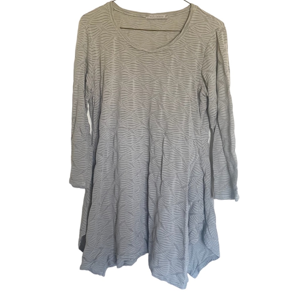 Cut Loose Textured Asymmetric Long Sleeve Tunic